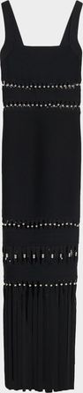 H&eacute;rve L&eacute;ger The Ines Beaded-Cutout Fringe Gown