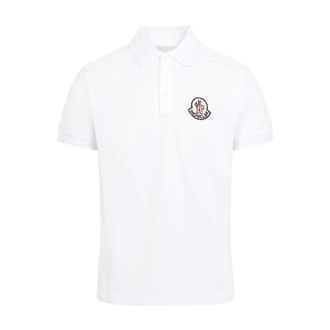 Moncler Classic White T-Shirt for Men - male - Moncler - Polo Shirts - White - XS - Tops