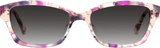 Kate Spade New York Ayla 2/S 53mm Rectangular Sunglasses in Pink Havana/dark Grey Sf at Nordstrom