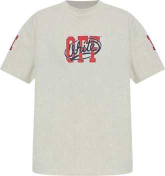 Off-white Logo T-shirt - Dames - T-shirts - Grijs - S - Katoen - Tops