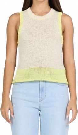 Dear John Denim Bayla Crewneck Sleeveless Sweater In Wax Yellow