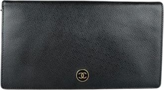 Chanel Pre-owned Wallets, female, Black, Size: ONE SIZE Pre-owned Vintage Long Wallet (bi-fold)