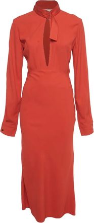 Victoria Beckham Abito lungo con cintura - Rosso
