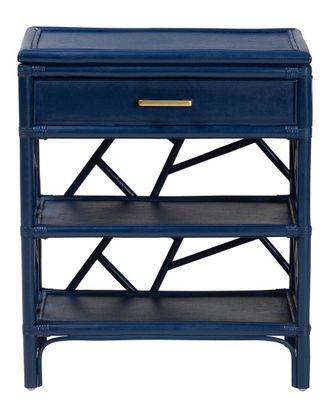 Baxton Studio Daina Rattan Nightstand With Drawer & Open Shelves