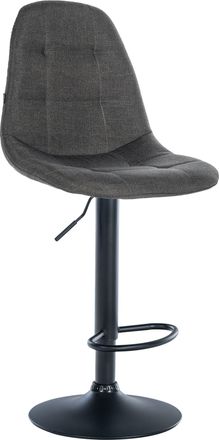 Clp Clp - Taburete De Bar Elmore De Tela Gris Oscuro Metal Negro Mate