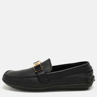 Versace Black Leather Medusa Loafers