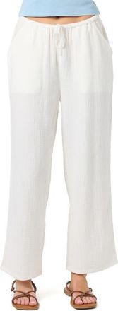 O'Neill Brenda Cotton Gauze Wide Leg Pants in White at Nordstrom, Size Xx-Large
