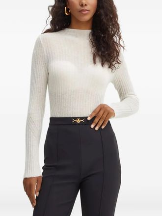 BOSS ribbed mock-neck sweater - women - Polyamide/Wool - M - White