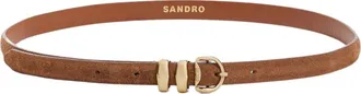 Sandro Suede leather belt in Beige at Nordstrom, Size Medium