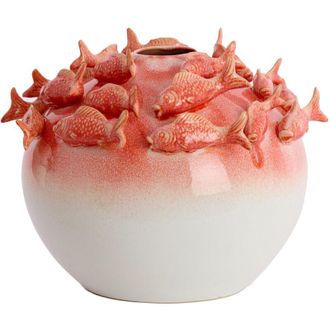 Light & Living Light&living - Vaso in ceramica fish in corallo e crema
