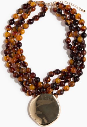 H&M Perlenkette mit Anh&auml;nger - Brown