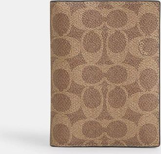 Coach Passport Card Case In Signature Canvas