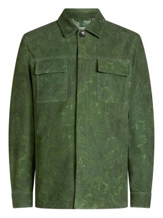 Etro floral paisley suede jacket - Verde