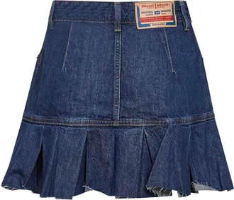 Diesel Womens Denim Mini Skirt Blue Cotton