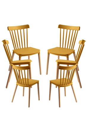 Regalos Miguel Regalos Miguel - Packs Sillas Comedor - Pack 6 Sillas Leka - Mostaza