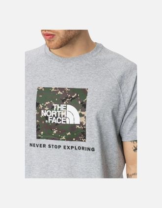 The North Face Mens The North Face Mens T Shirt Casual Summer Gym Tops Cotton Tee TNF Short Sleeve - Grey - Size: 36