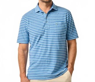 Johnnie-O Original Matthis Stripe Short Sleeve Polo In Deep Ocean