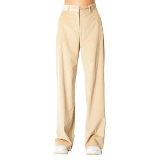 Max Mara Tania Wijde Broek - Dames - Broeken - Beige - Maat: S Katoen