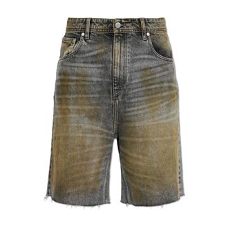 44 Label Group Denim Shorts, male, Gray, Size: S Vintage-effect Denim Shorts