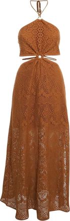 SIMKHAI crochet cut-out maxi dress - Brown
