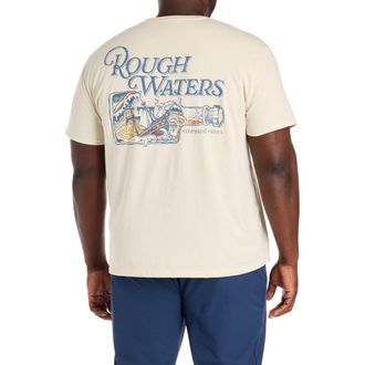 Vineyard Vines Big & Tall Rough Waters Graphic Tee in Stone at Nordstrom, Size 2X Big