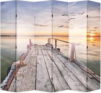 vidaXL Biombo Divisor Plegable 228x170 Cm Lago Vidaxl