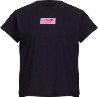 Maison Margiela logo-patch cotton T-shirt - women - Cotton - L - Black