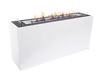 Purline Purline - Chimenea De Etanol De Suelo De Grandes Dimensiones En Acero Lacado Blanco