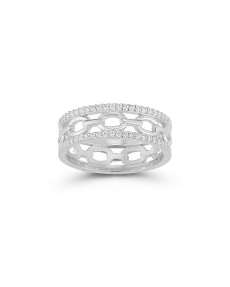 Chloe and Madison Chloe And Madison Silver Cz Triple Stack Ring