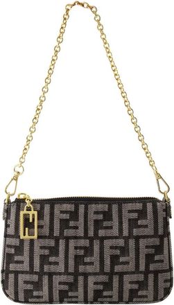 Fendi Shoulder Bags, female, Gray, Size: ONE SIZE Baguette Pouch