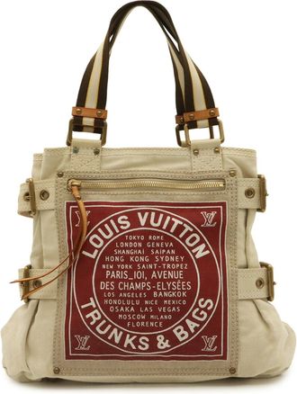 Louis Vuitton Bordeaux Natural Canvas Shoulder Bag Tote Bag (Pre-Owned)