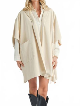 Sadie & Sage Lisha Belted Poncho In Cream