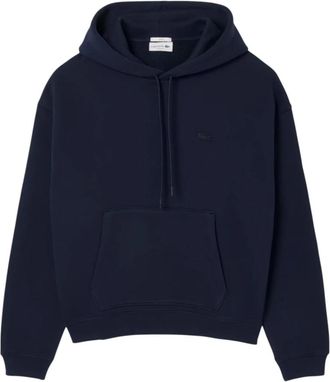 Lacoste Blauwe Heavyweight Katoenen Hoodie - Heren - Hoodies - Blauw - XL - Katoen - Hoodies & sweatvesten