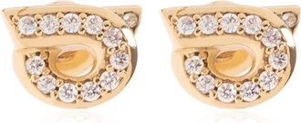 Ferragamo Gancini Oorbellen met Gepolijste Afwerking en Versieringen - Dames - Oorbellen - Geel - ONE Size - Accessoires