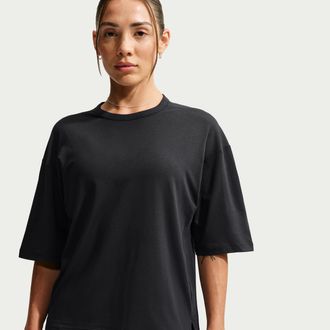 Nike Womens 24.7 ImpossiblySoft Light Dri-FIT Short-Sleeve T-Shirt in Black | IQ9332-010