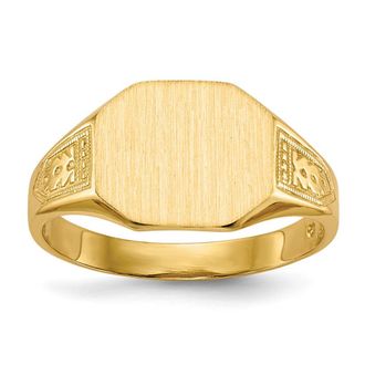 Diamond2Deal 14k Yellow Gold Open Back Signet Ring