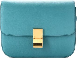Celine Classic Box Bag Grainy Leather Medium crossbody bag - Blauw