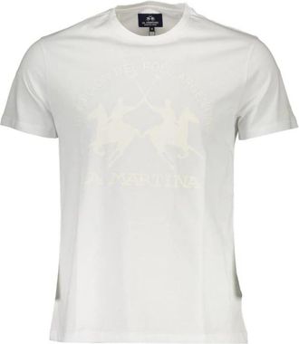 La Martina Crest Polo Player T-shirt - Heren - T-shirts - Wit - L - Tops