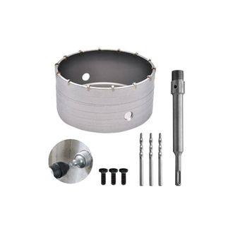 Gabrielle Sega A Tazza Bimetallica Da 160 Mm Per Piastrelle In Cemento, Punte Per Carotaggio In Cemento, Con Adattatore Sds Plus Da 220 Mm E 3 Punte Centrali Da
