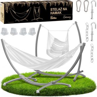 OEM Marco De Columpio Para Hamaca, Soporte De Jard&iacute;n, Metal, Gris, Para Dos Personas, 2 En 1, Resistente