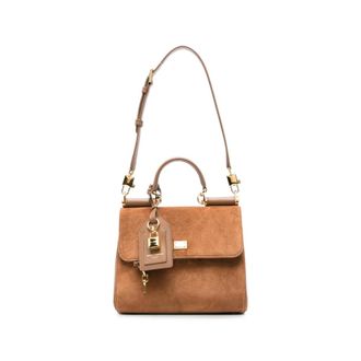Dolce & Gabbana Handtas met omslaghandvat - Dames - Handtassen - Bruin - ONE Size - Su&egrave;de - Tassen
