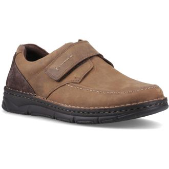 Hush Puppies Forde Touch Fastening Leather Mens Tan Loafers - Size UK 10