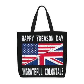 Generic Women Handbag Happy Treason Day Ungrateful Colonials Ladies Shopping Shoulder Bag Lightweight Retro Shopping Bags, For Gym, Graduation, Wedding, Birth