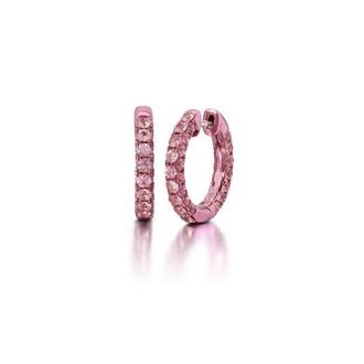 Graziela Pink Sapphire & Pink Rhodium 3 Sided Hoops at Nordstrom