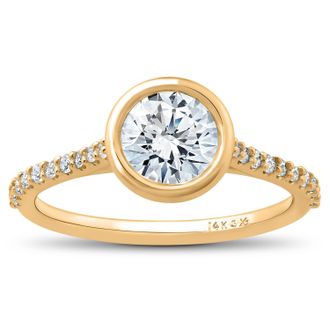 Pompeii3 1 3/4 ct Charlotte Diamond Engagement Ring 14k Yellow Gold Lab Grown Bezel Round