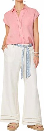 Current Air High Rise Wide Pants In White