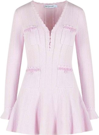Self Portrait Pink Viscose Blend Mini Dress