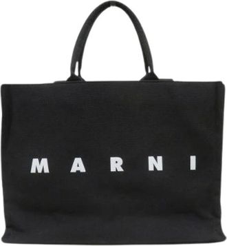 Marni Pre-owned Cotton Tote Bag - Dames - Vintage Shopper - Zwart - ONE Size - Katoen - Vintage