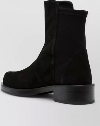 Stuart Weitzman 5050 bold ankle boots block heel suede