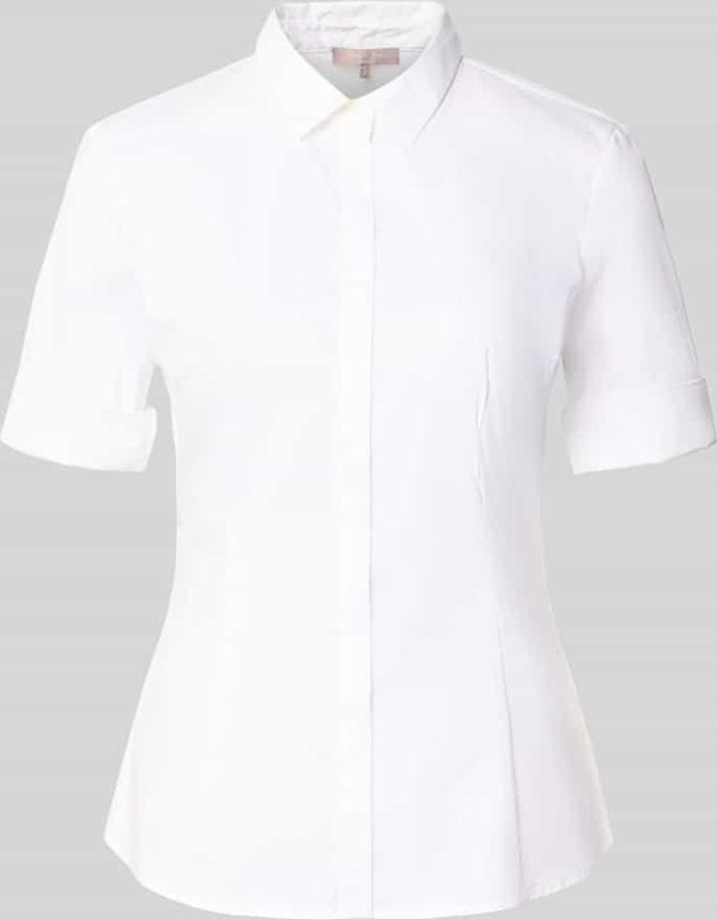 Slim Fit Bluse mit Knopfleiste in Weiss, Gr&ouml;&szlig;e 34